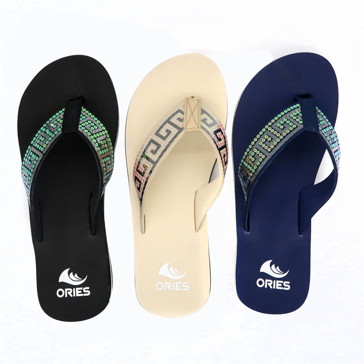AH-9E002 High Quality Eva Platform Anti-skid Women Beach Flip Flops  