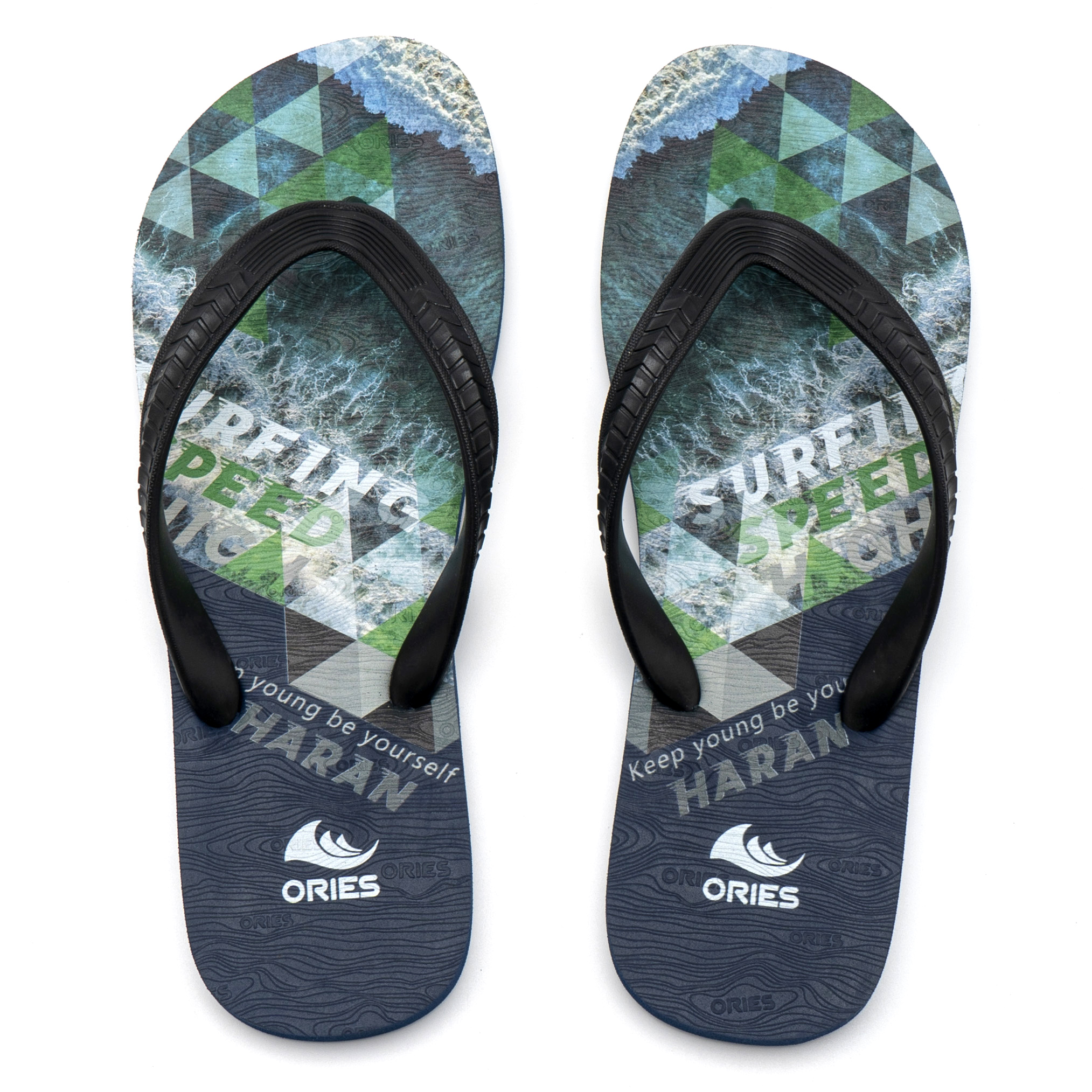 AH-22P013 3D Printing Men Flip Flops Summer Slipper Beach Custom Flip Flops