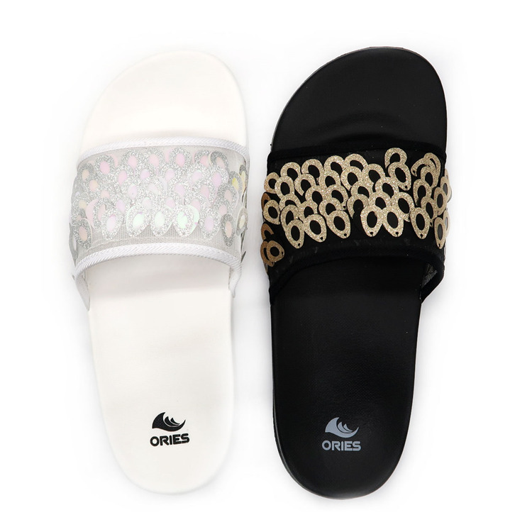 AH-9E127 High Quality Sequin Anti-skid EVA Outdoor Slippers  