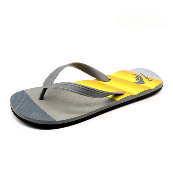 Simple Fashion Style Embossed Insole PVC Strap Personalized Man Slipper Sandals EVA Flip Flops AH-8E045 -Ories