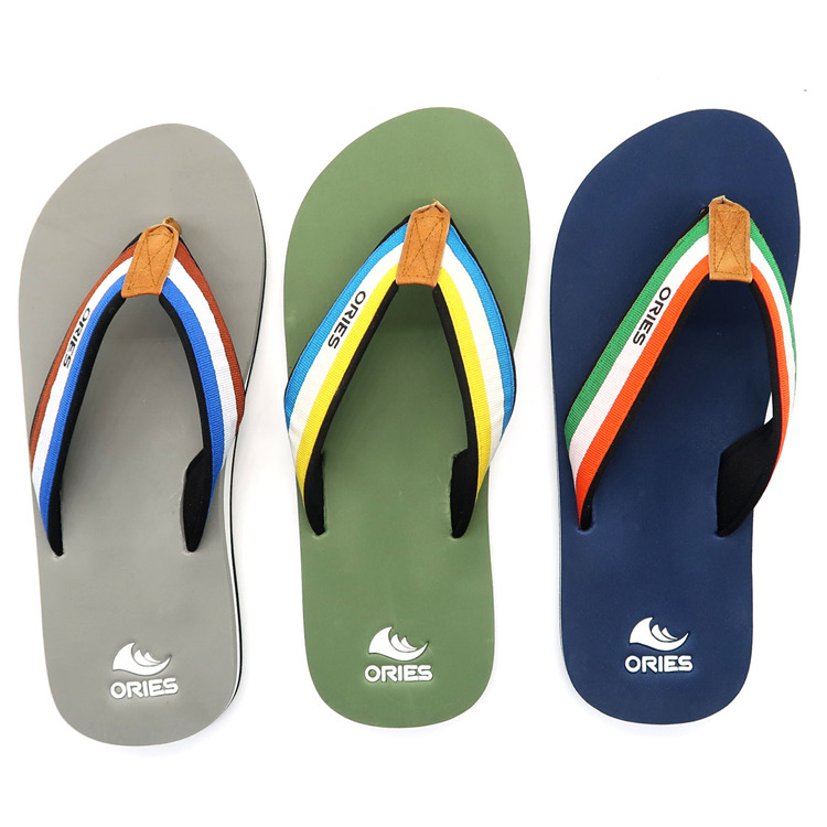 AH-9E125 Colorful Breathable PVC Upper Man EVA Beach Flip Flops
