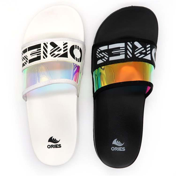 AH-9E116 Laser Reflection Customize Logo Women's Slide Sandals