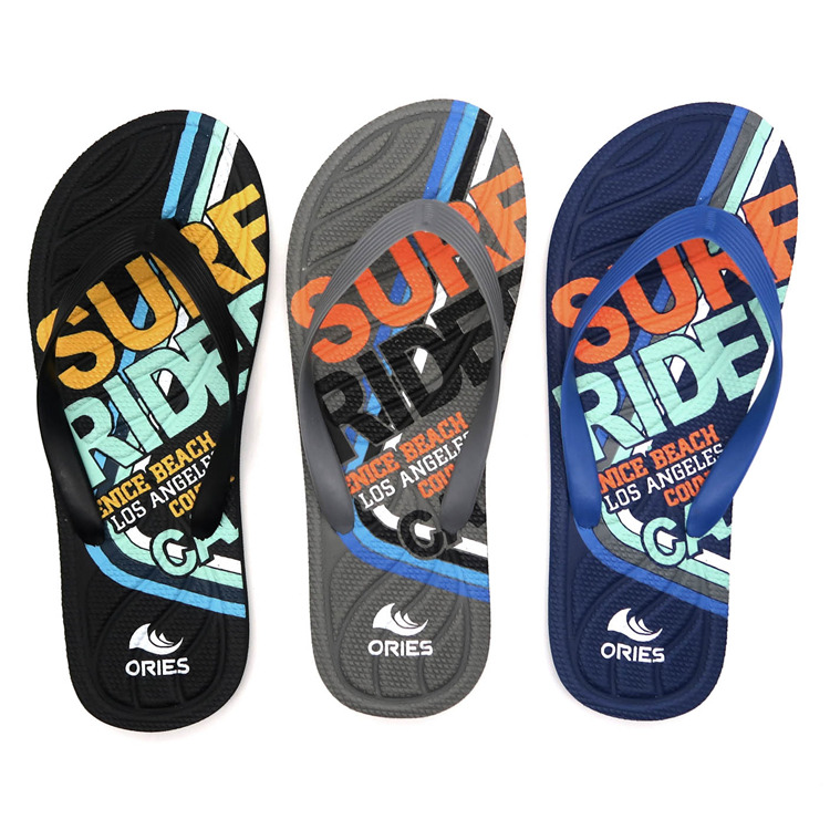 AH-20PSM003 New Design Printing Massage Insole PE Beach Slippers