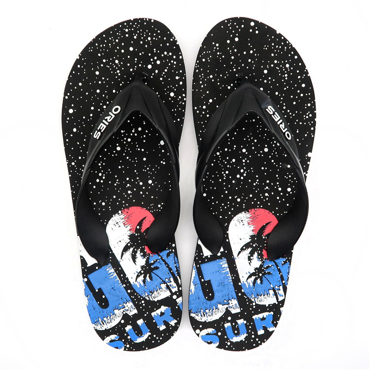 AH-9E117 Coconut Tree Printing Sole Wholesale Women EVA Flip-Flops