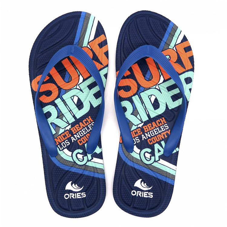 AH-20PSM003 New Design Printing Massage Insole PE Beach Slippers