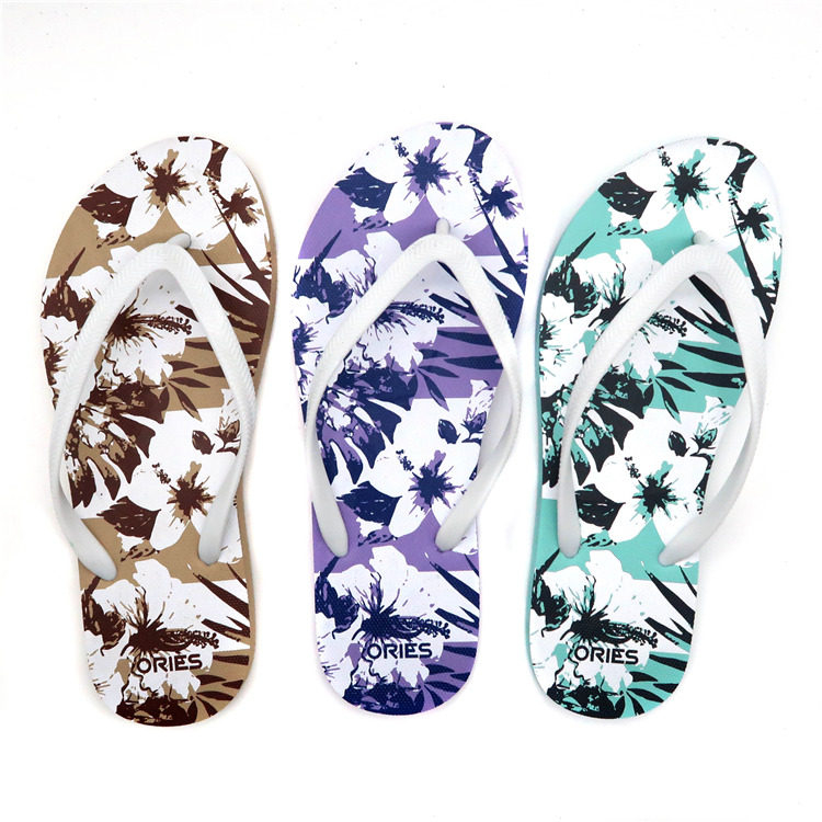 AH-9P055 Multicolor Printing PE Beach Slippers for Women