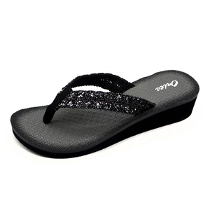 Fashionable Style Tricolor Printing Insole Women Outdoor Thick Bottom EVA Flip Flops AH-8E064-Ories